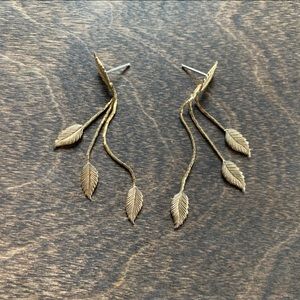 Antique feather dangle earrings